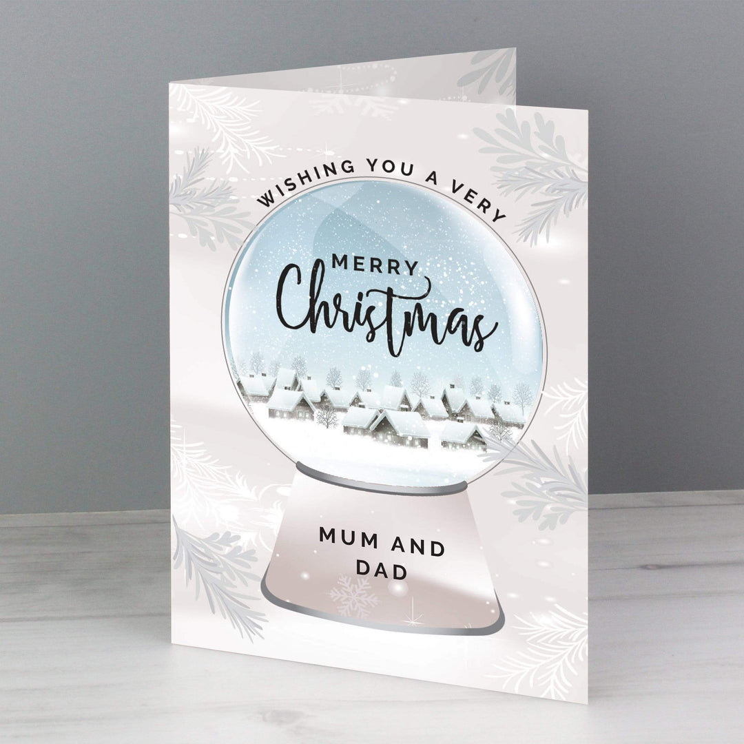 Personalised Memento Greetings Cards Personalised Christmas Snow Globe Card