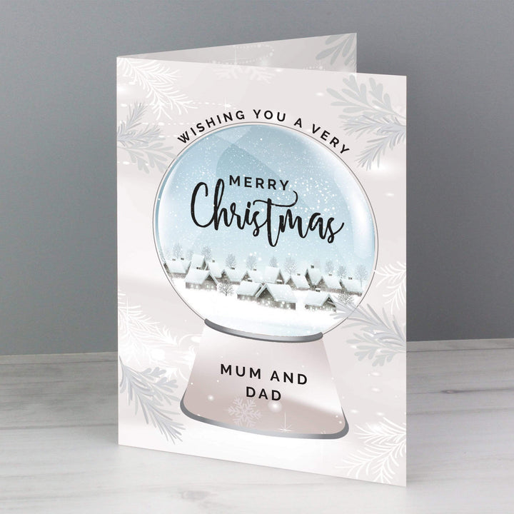 Personalised Memento Greetings Cards Personalised Christmas Snow Globe Card