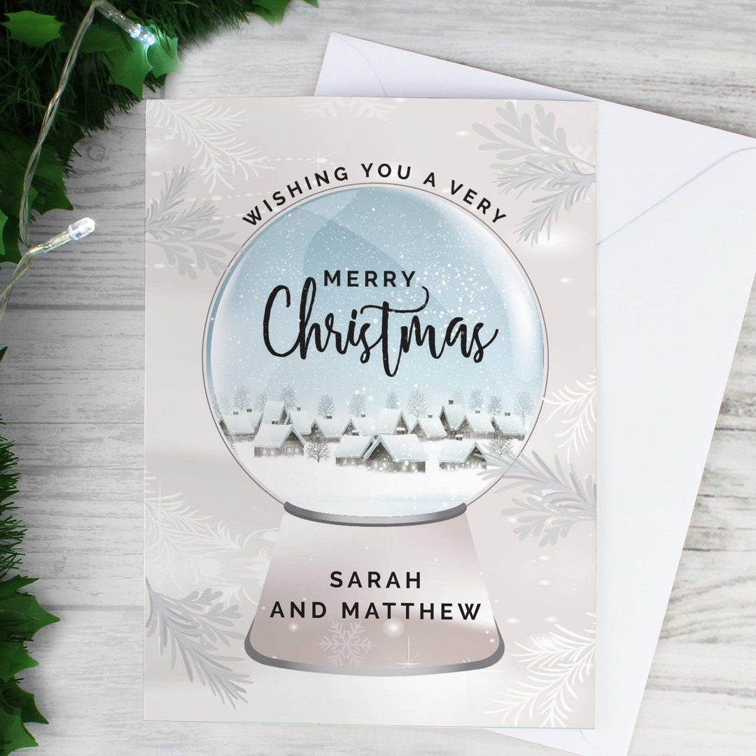 Personalised Memento Greetings Cards Personalised Christmas Snow Globe Card
