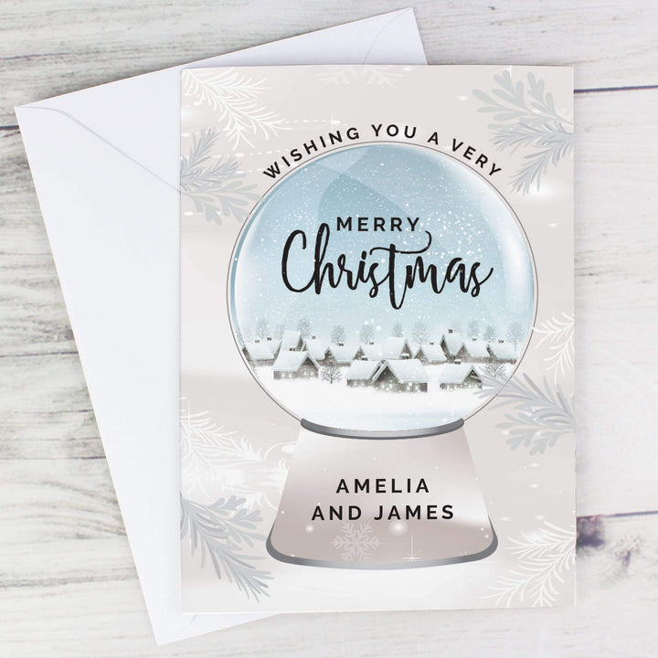 Personalised Memento Greetings Cards Personalised Christmas Snow Globe Card