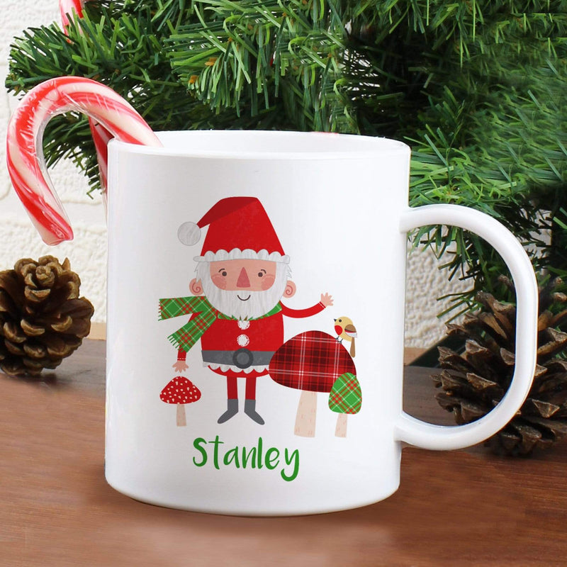 Personalised Memento Mealtime Essentials Personalised Christmas Toadstool Santa Plastic Mug