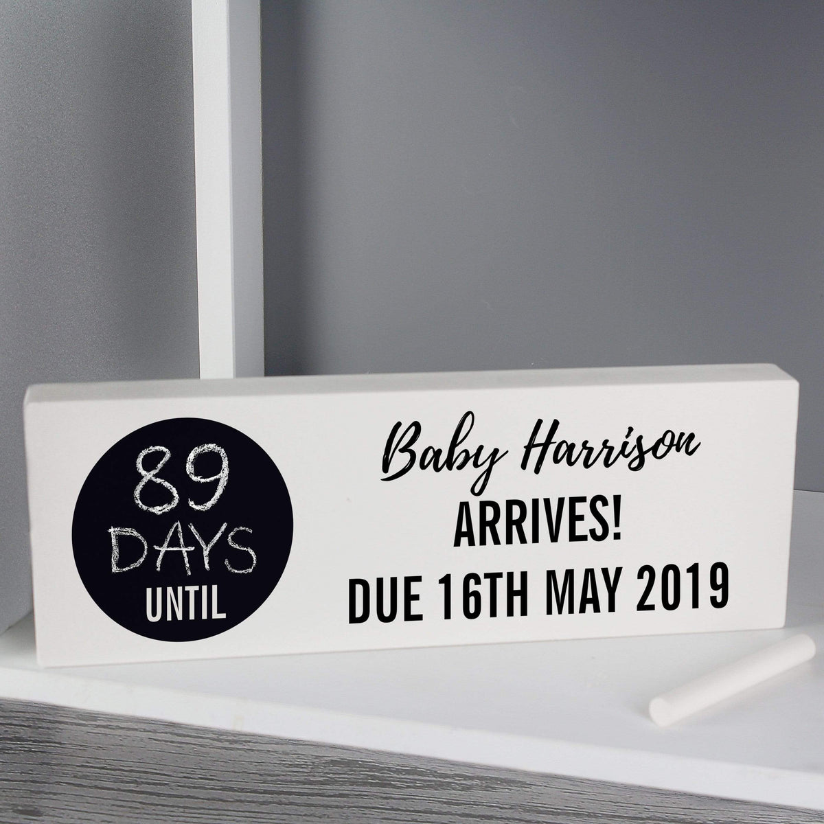 Personalised Memento Hanging Decorations & Signs Personalised Classic Chalk Countdown Wooden Block Sign