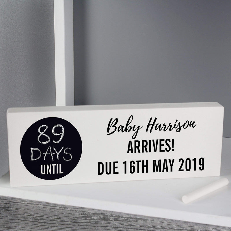 Personalised Memento Hanging Decorations & Signs Personalised Classic Chalk Countdown Wooden Block Sign