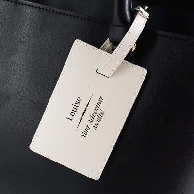 Personalised Memento Leather Personalised Classic Cream Luggage Tag