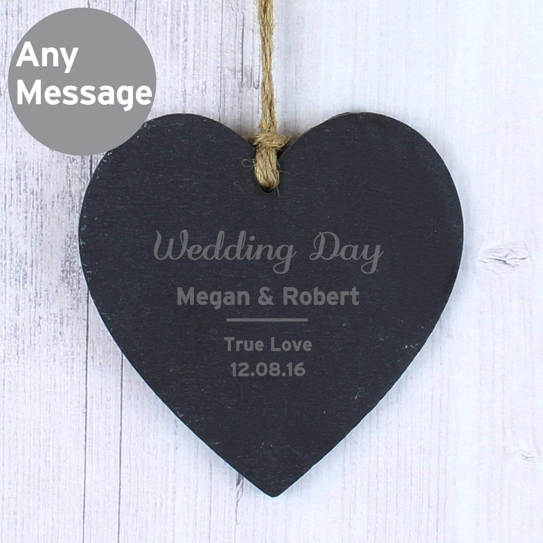 Personalised Memento Slate Personalised Classic Slate Heart Decoration