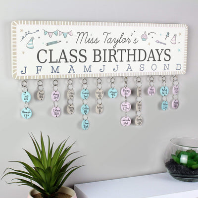Personalised Memento Stationery & Pens Personalised Classroom Office Birthday Planner Plaque with Customisable Discs