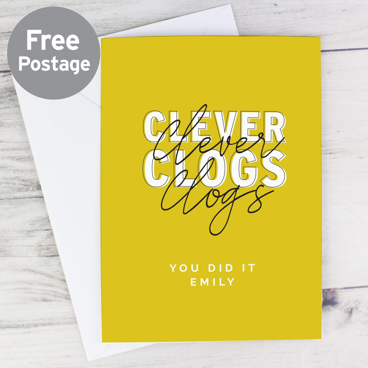Personalised Memento Greetings Cards Personalised Clever Clogs Card