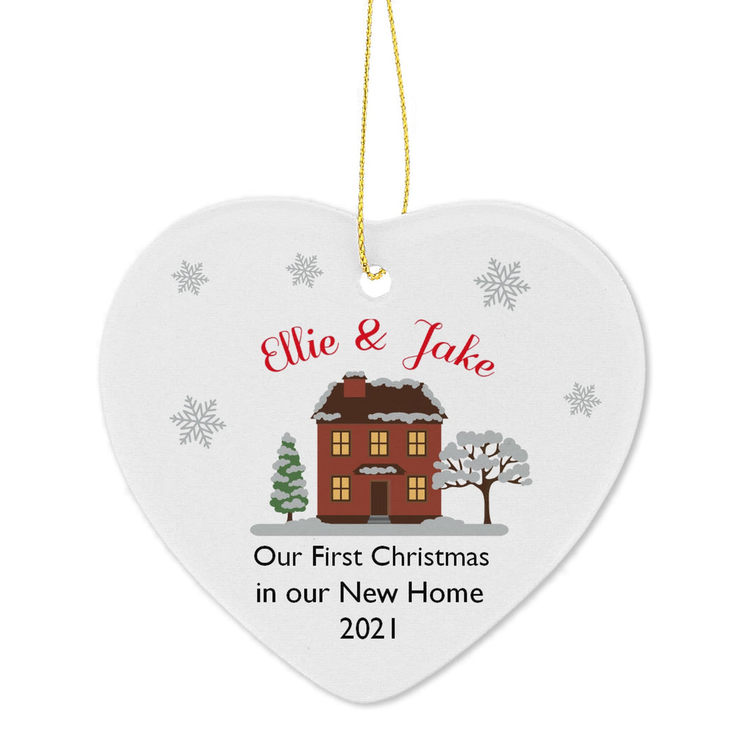 Personalised Memento Christmas Decorations Personalised Cosy Christmas Ceramic Heart Decoration