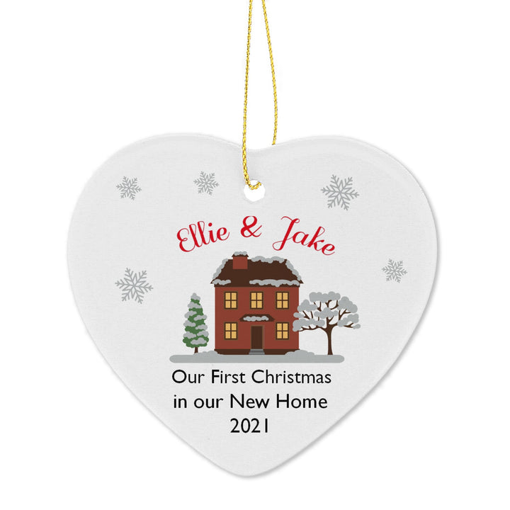 Personalised Memento Christmas Decorations Personalised Cosy Christmas Ceramic Heart Decoration