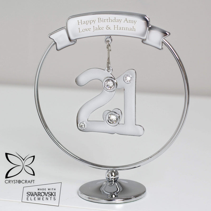 Personalised Memento Ornaments Personalised Crystocraft 21st Celebration Ornament