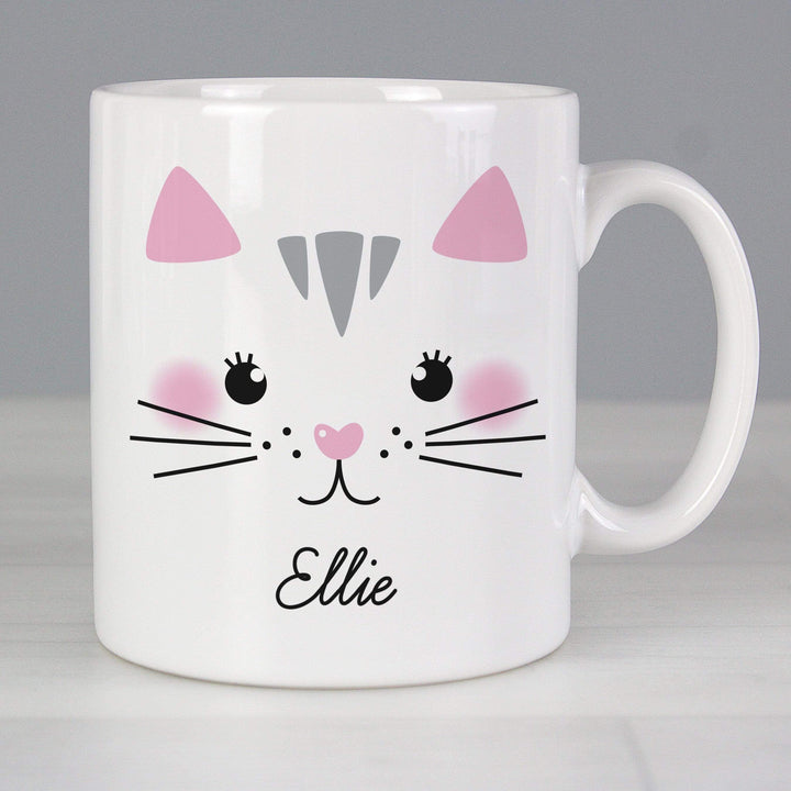 Personalised Memento Mugs Personalised Cute Cat Face Mug