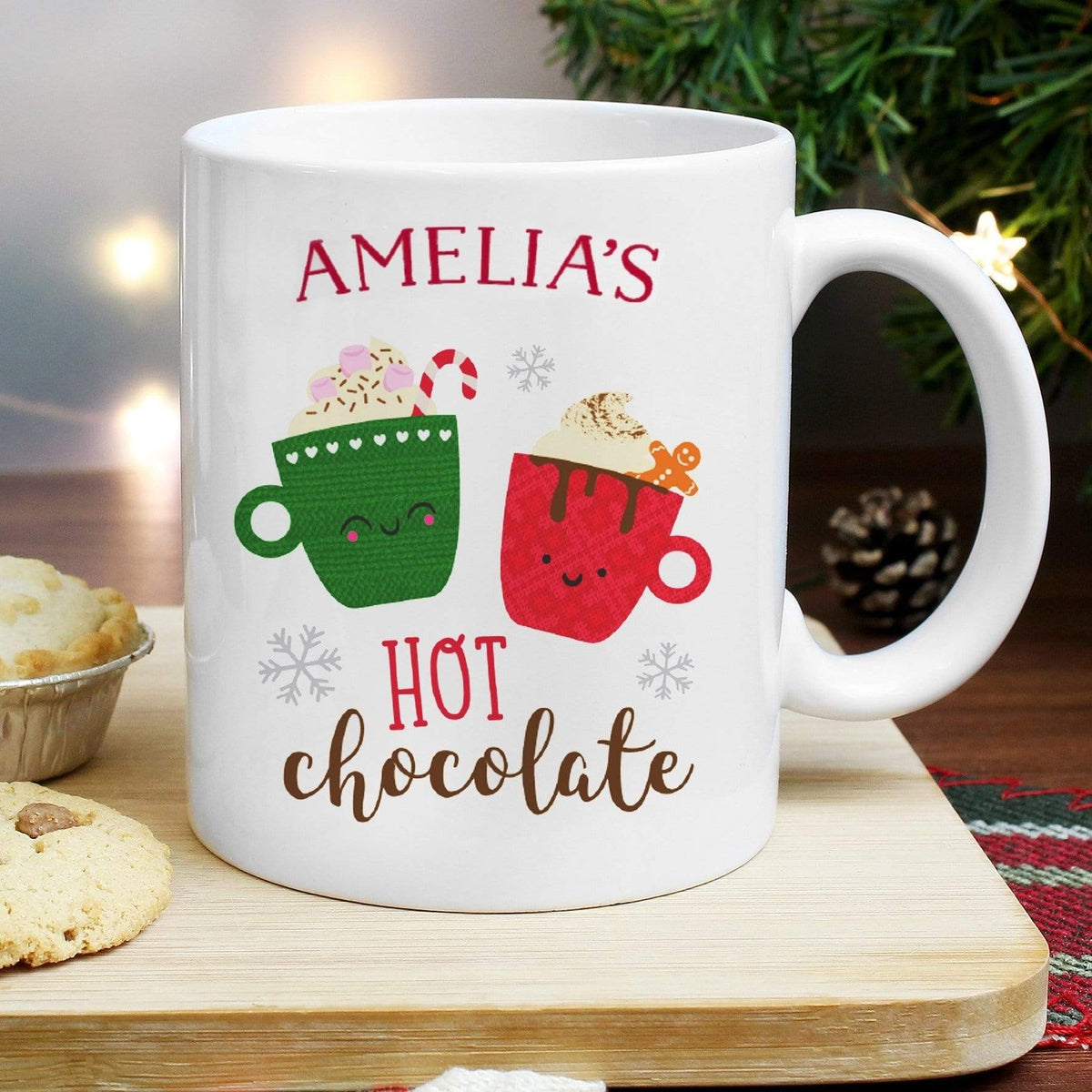 Personalised Memento Mugs Personalised Cute Christmas Hot Chocolate Mug