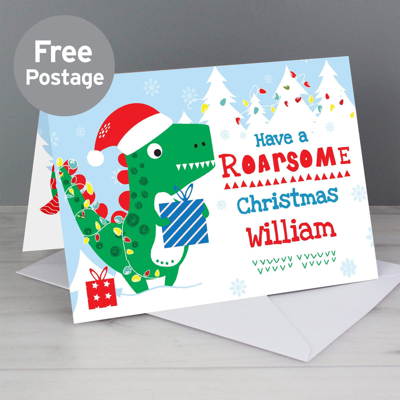 Personalised Memento Greetings Cards Personalised Dinosaur &