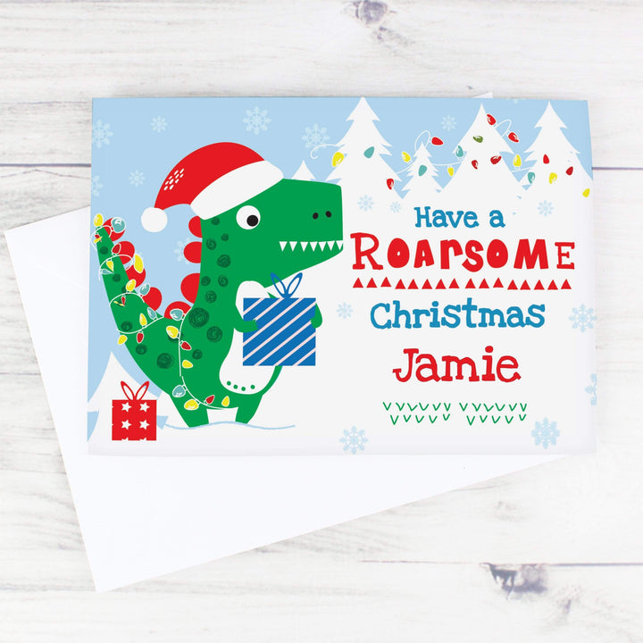 Personalised Memento Greetings Cards Personalised Dinosaur &