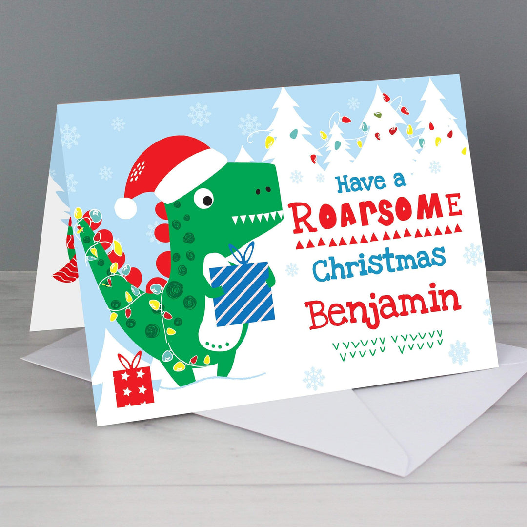 Personalised Memento Greetings Cards Personalised Dinosaur &