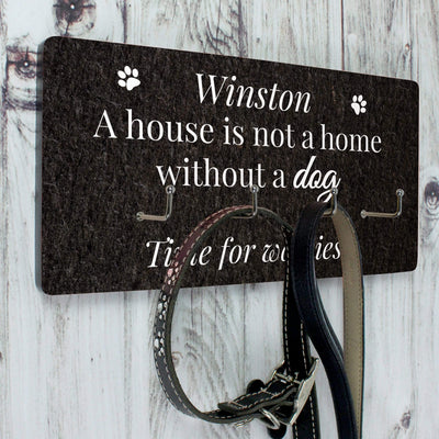 Personalised Memento Wooden Personalised Dog Lead Hooks