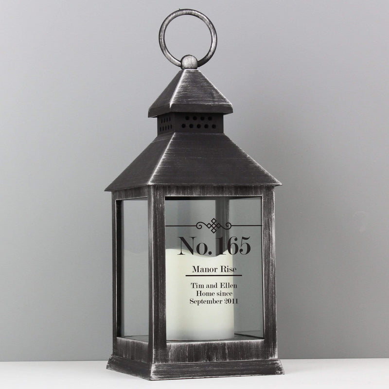 Personalised Memento LED Lights, Candles & Decorations Personalised Elegant Diamond Rustic Black Lantern