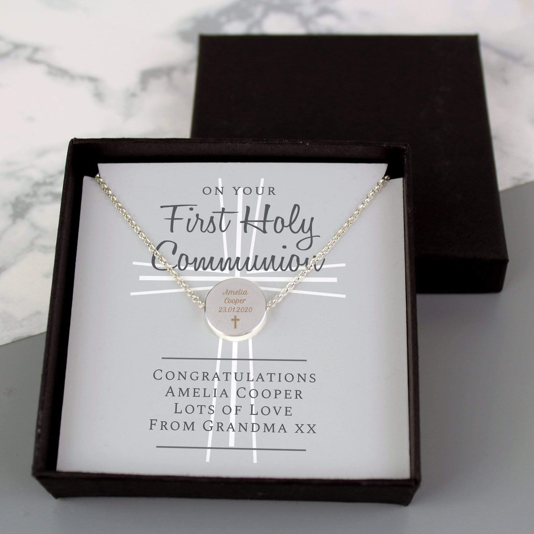 Personalised Memento Jewellery Personalised First Holy Communion Necklace &amp; Box