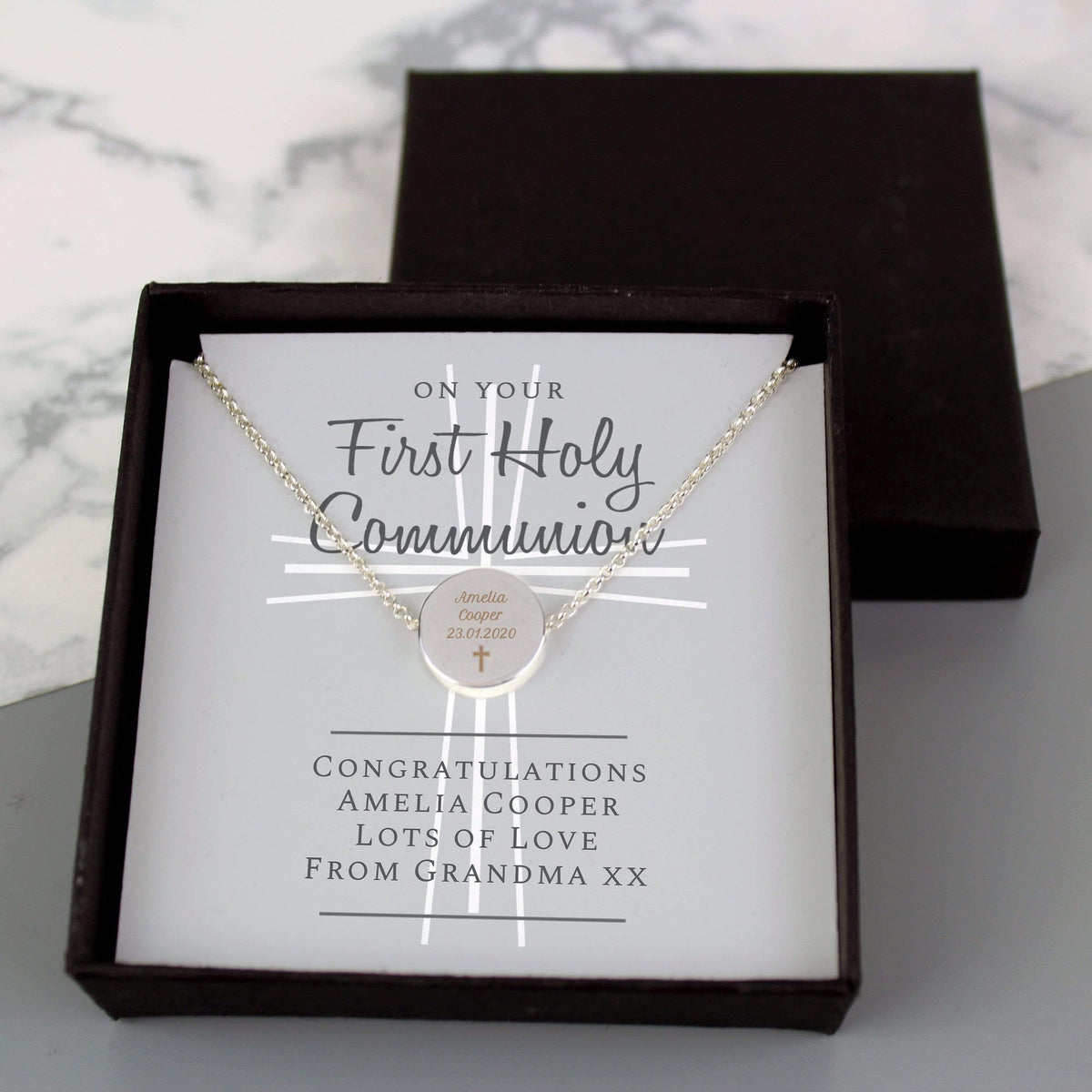 Personalised Memento Jewellery Personalised First Holy Communion Necklace & Box