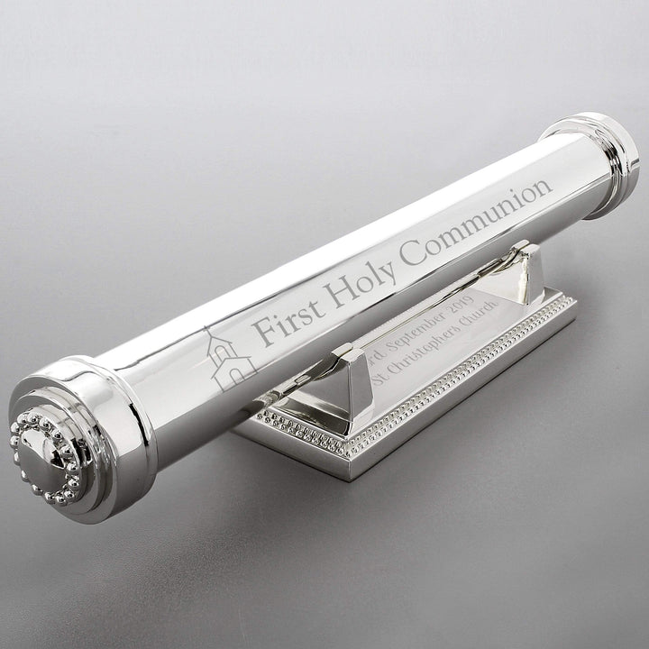 Personalised Memento Keepsakes Personalised First Holy Communion Silver Plated Certificate Holder