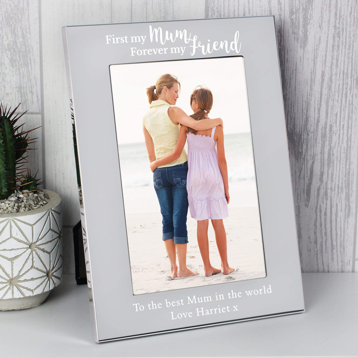 Personalised Memento Photo Frames, Albums and Guestbooks Personalised First My Mum...4x6 Silver Photo Frame