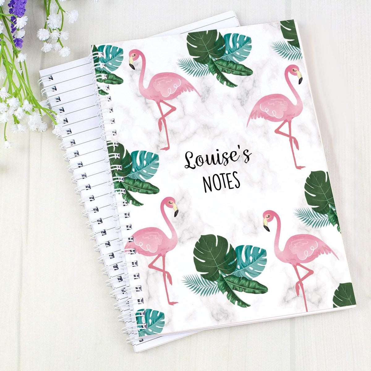 Personalised Memento Stationery & Pens Personalised Flamingo A5 Notebook