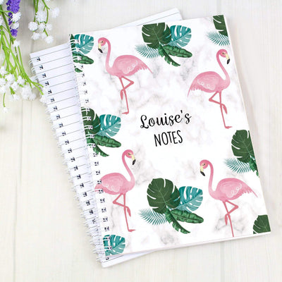 Personalised Memento Stationery & Pens Personalised Flamingo A5 Notebook