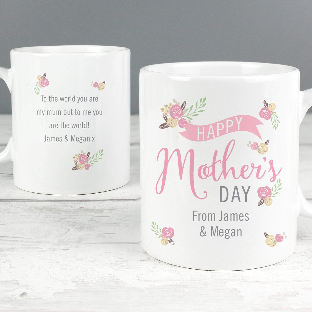 Personalised Memento Mugs Personalised Floral Bouquet Mothers Day Mug