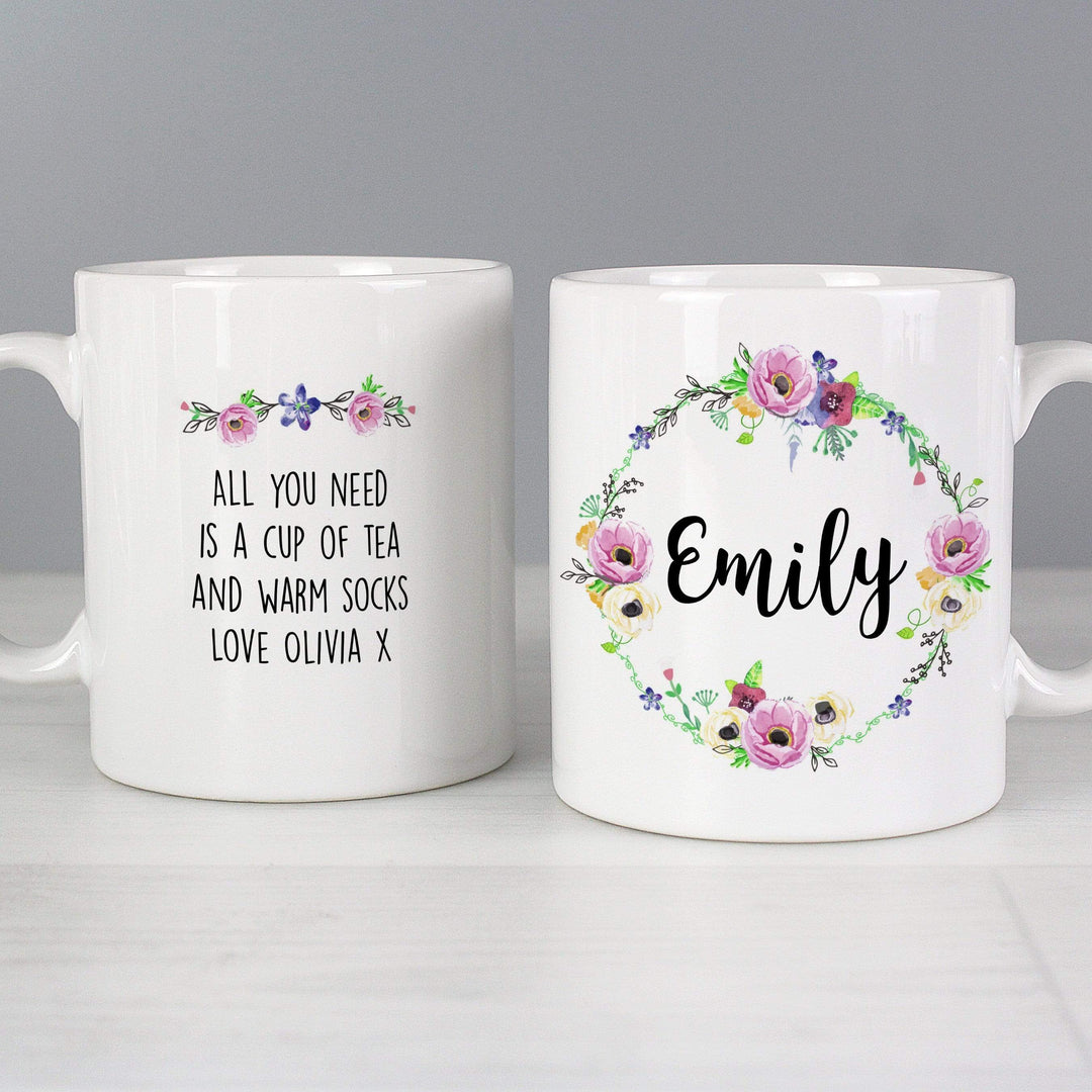 Personalised Memento Mugs Personalised Floral Mug