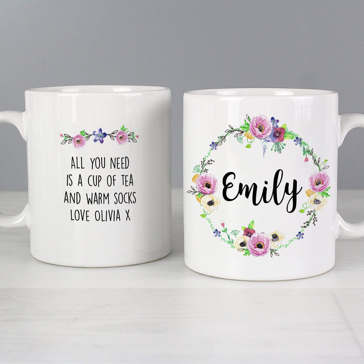 Personalised Memento Mugs Personalised Floral Mug