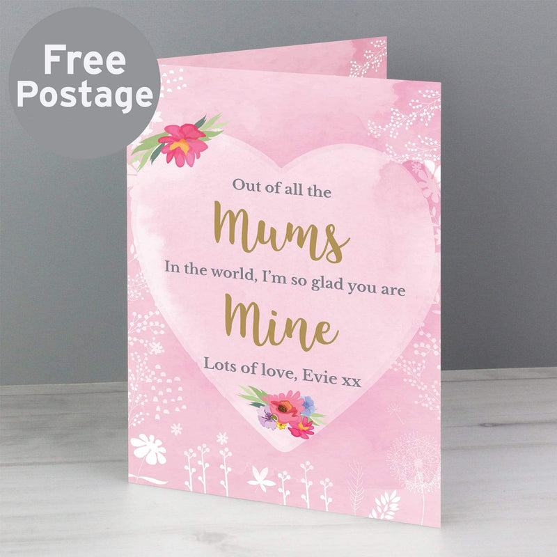 Personalised Memento Greetings Cards Personalised Floral Watercolour Card