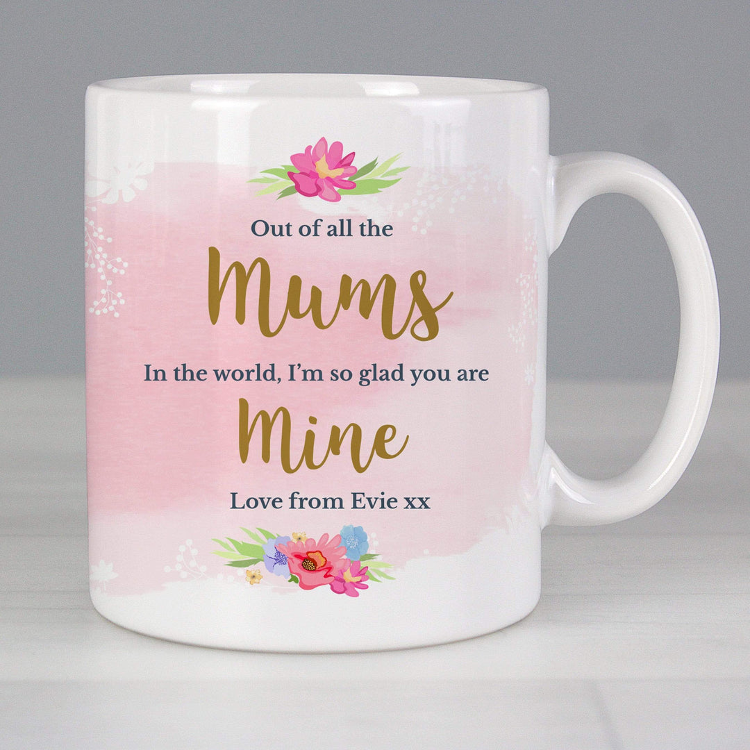 Personalised Memento Mugs Personalised Floral Watercolour Mug