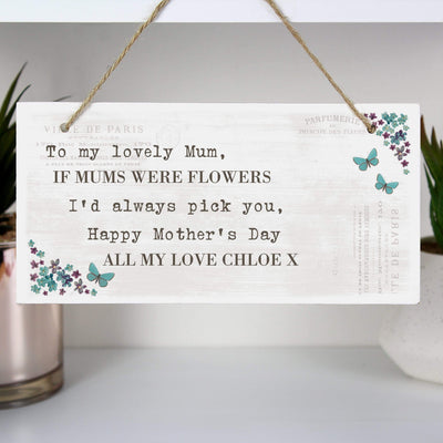 Personalised Memento Wooden Personalised Forget me not Wooden Sign