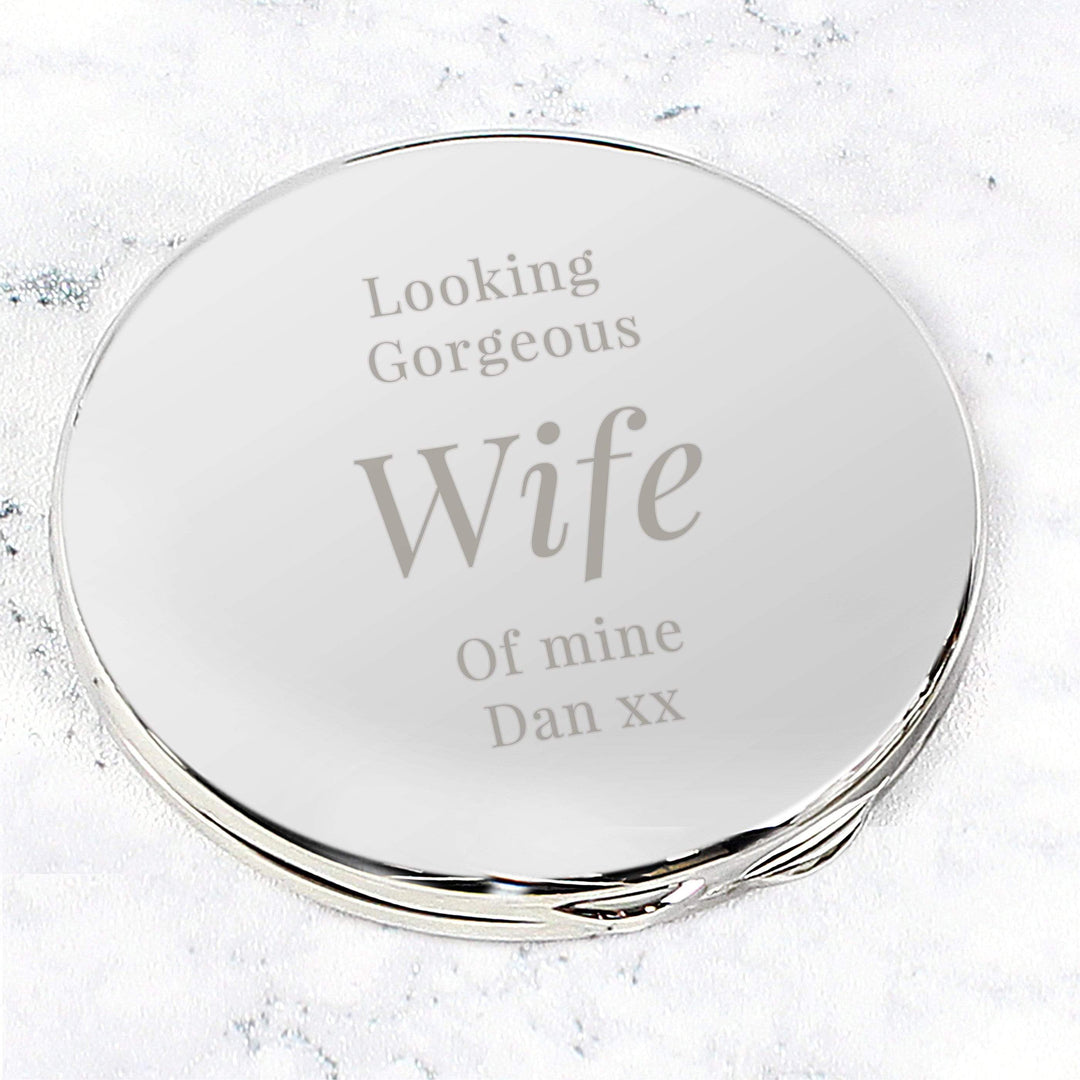Personalised Memento Keepsakes Personalised Free Text Compact Mirror