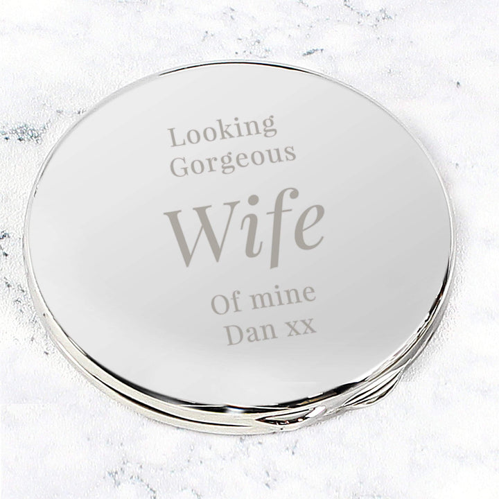Personalised Memento Keepsakes Personalised Free Text Compact Mirror