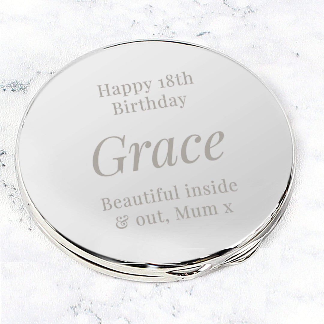 Personalised Memento Keepsakes Personalised Free Text Compact Mirror