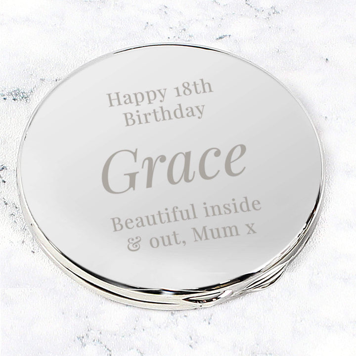 Personalised Memento Keepsakes Personalised Free Text Compact Mirror