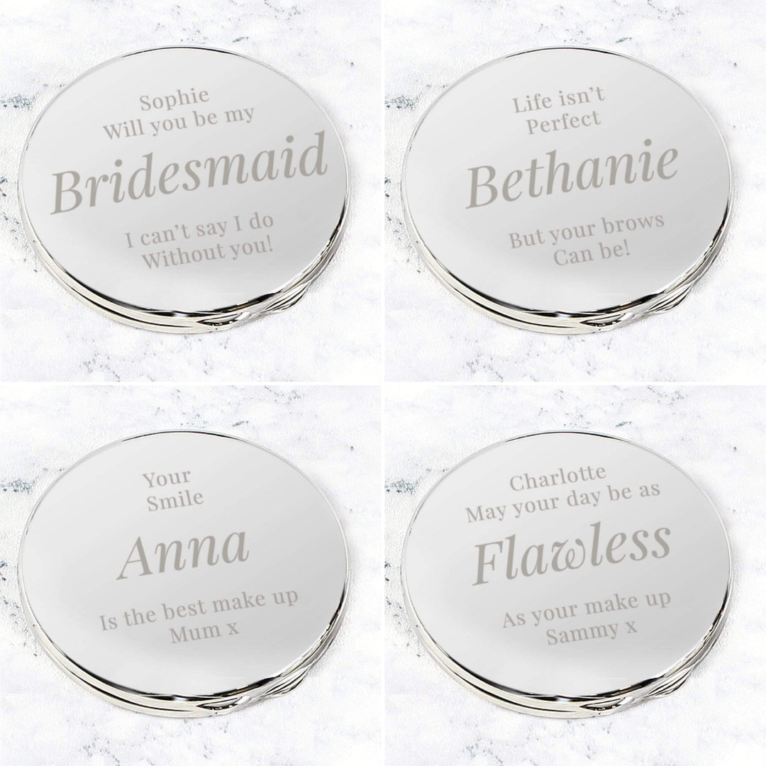 Personalised Memento Keepsakes Personalised Free Text Compact Mirror