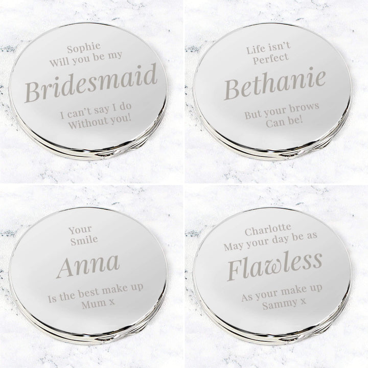 Personalised Memento Keepsakes Personalised Free Text Compact Mirror