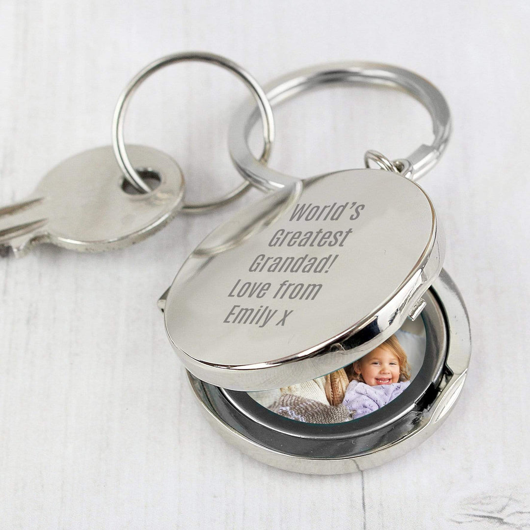 Personalised Memento Keepsakes Personalised Free Text Round Photo keyring