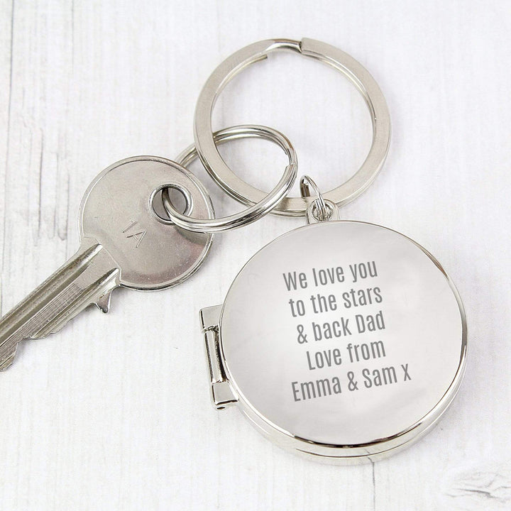 Personalised Memento Keepsakes Personalised Free Text Round Photo keyring