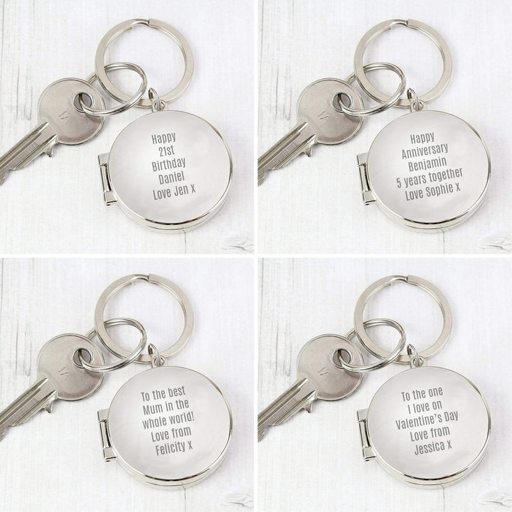 Personalised Memento Keepsakes Personalised Free Text Round Photo keyring