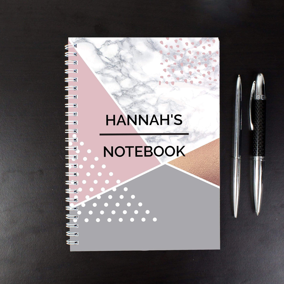 Personalised Memento Stationery &amp; Pens Personalised Geometric A5 Notebook