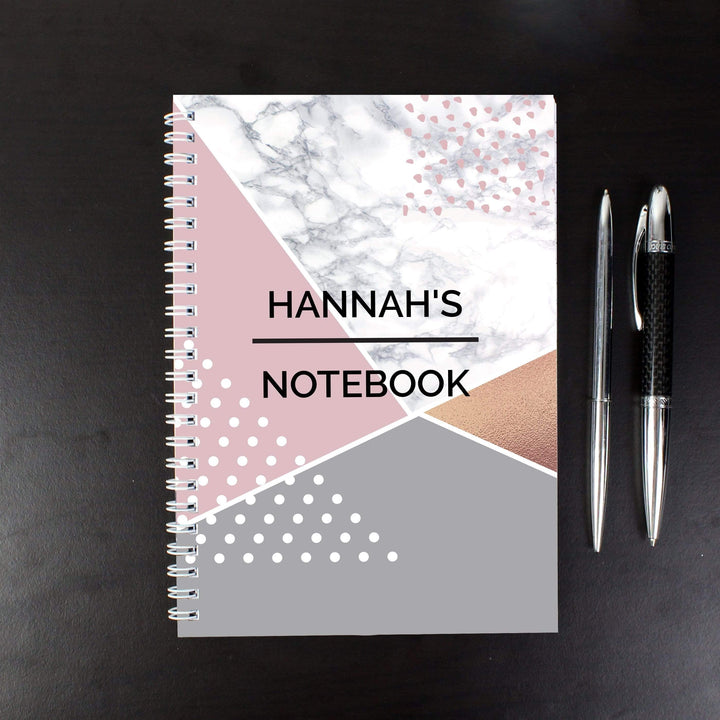 Personalised Memento Stationery &amp; Pens Personalised Geometric A5 Notebook