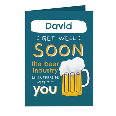 Personalised Memento Greetings Cards Personalised Get Well Soon Card