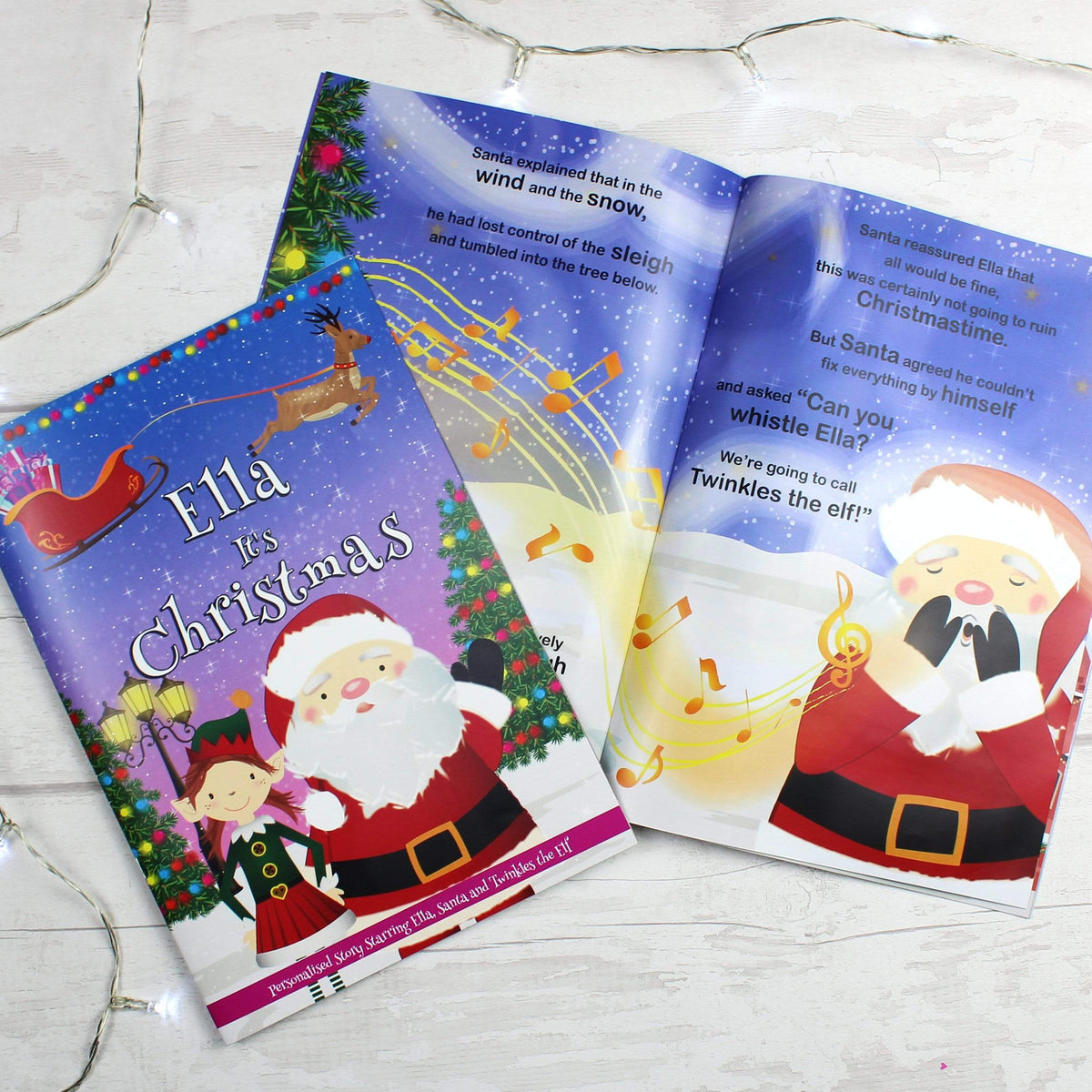 Personalised Memento Books Personalised Girls ""It's Christmas"" Story Book, Featuring Santa and his Elf Twinkles