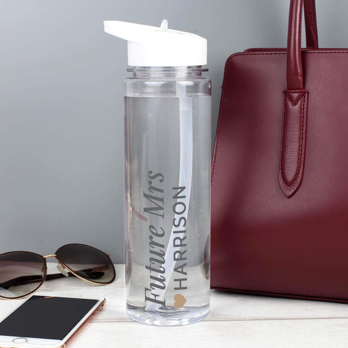 Personalised Memento Mealtime Essentials Personalised Gold Heart Island Water Bottle