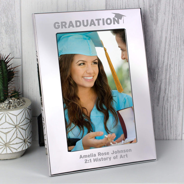 Personalised Memento Photo Frames, Albums and Guestbooks Personalised Graduation 4x6 Silver Photo Frame