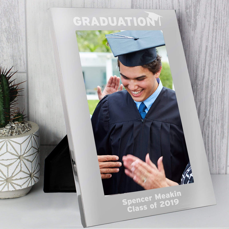 Personalised Memento Photo Frames, Albums and Guestbooks Personalised Graduation 7x5 Silver Photo Frame