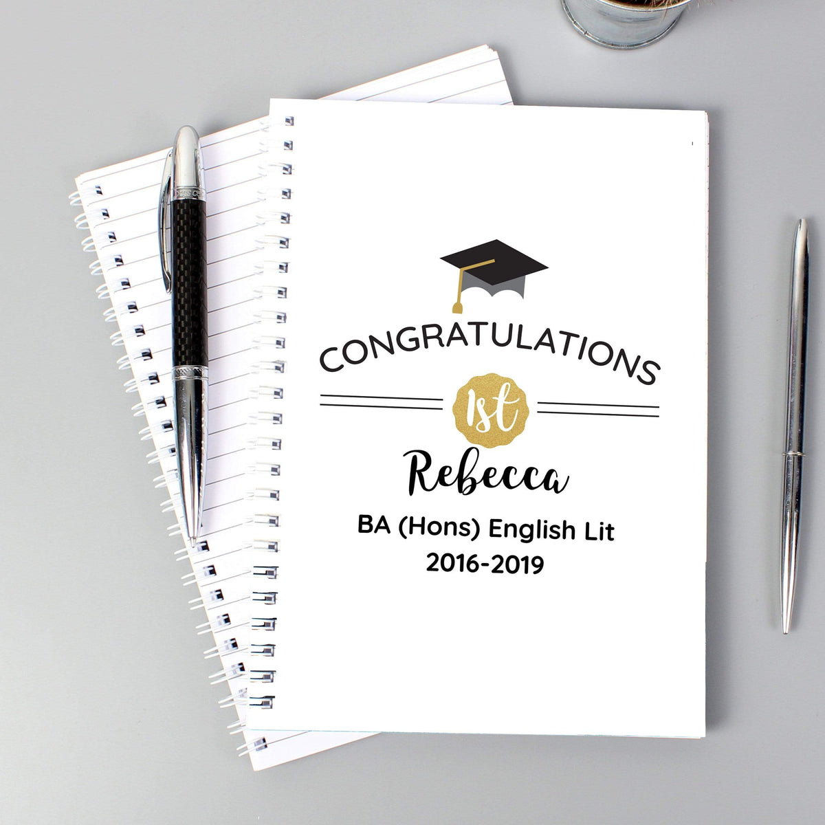 Personalised Memento Stationery & Pens Personalised Graduation A5 Notebook